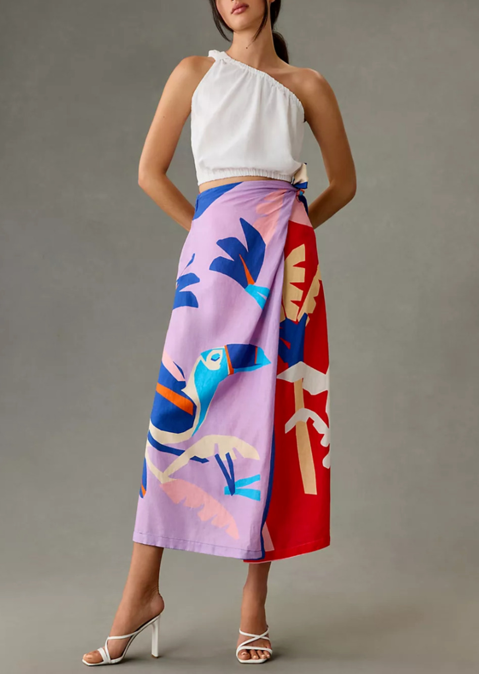 Farm Rio Brasil Bahia Scarves Linen Midi Skirt Multi Colorful Sz XS - Picture 4 of 15